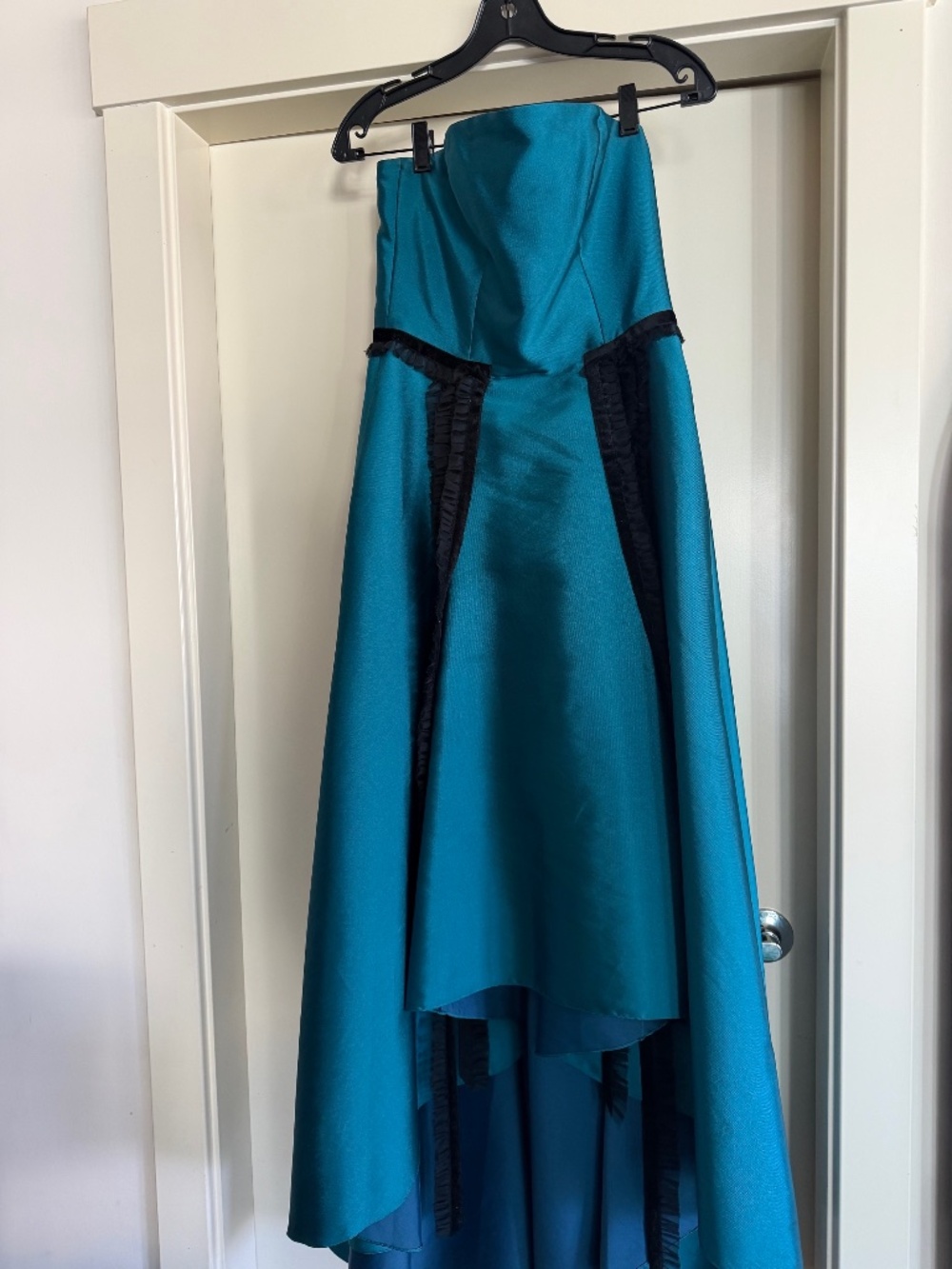 Sachin + Babi Teal Strapless High-Low Evening Gown Size 36